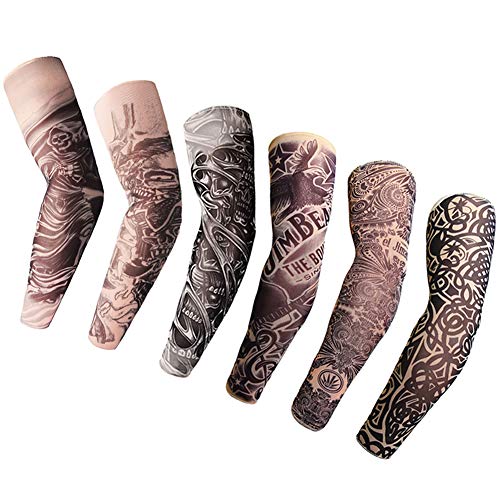 Mangas Tatuajes, Yuccer 6 PCS Tatuaje Temporal Brazo Medias Mangas para Brazos Manguito Ciclismo Nylon (Gris) Mangas Tatuajes, Yuccer 6 PCS Tatuaje Temporal Brazo Medias Mangas para Brazos Manguito Ciclismo Nylon (Gris)
