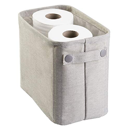 mDesign – Elegante organizador de tela de algodón para papel higiénico (pequeño) – Organizador de revistas de color gris claro – Cesta para el baño y para el salón mDesign – Elegante organizador de tela de algodón para papel higiénico (pequeño) – Organizador de revistas de color gris claro – Cesta para el baño y para el salón