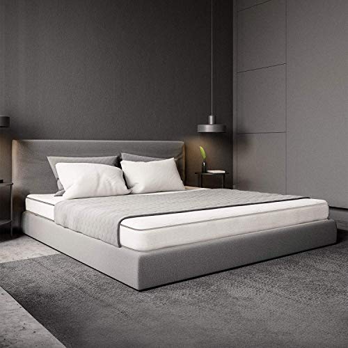 MiaSuite Primavera H12 - Colchón para cama, poliuretano, Blanco, 90 x 190 cm