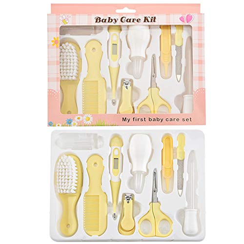 MKNZOME Set para Cuidado del Bebé, 10 piezas Bebé Kit de Cuidado Diario con Tijeras Cepillo Peine Aspirador Nasal Cortaúñas Lima, Neceser de Aseo esenciales para viajes y en el hogar Uso - Amarillo#8 MKNZOME Set para Cuidado del Bebé, 10 piezas Bebé Kit de Cuidado Diario con Tijeras Cepillo Peine Aspirador Nasal Cortaúñas Lima, Neceser de Aseo esenciales para viajes y en el hogar Uso - Amarillo#8