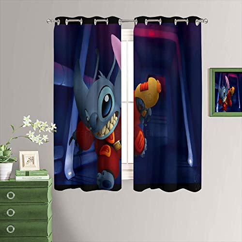 MRFSY Cortinas opacas con aislamiento térmico Lilo & Stitch perforadas para puerta o habitación de los niños, cocina, sala de estar y dormitorio 106 x 182 cm MRFSY Cortinas opacas con aislamiento térmico Lilo & Stitch perforadas para puerta o habitación de los niños, cocina, sala de estar y dormitorio 106 x 182 cm