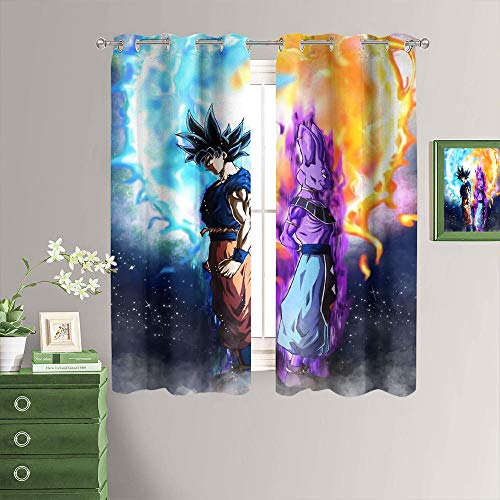 MRFSY Dragon Ball Japan Anime Goku Cortinas para armario, con ojales, aislamiento térmico, cortina divisora para sala de estar 106 x 182 cm MRFSY Dragon Ball Japan Anime Goku Cortinas para armario, con ojales, aislamiento térmico, cortina divisora para sala de estar 106 x 182 cm