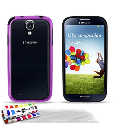 MUZZANO F869700 - Funda para Samsung Galaxy S4 + 3 Protecciones de Pantalla, Color Malva y Negro