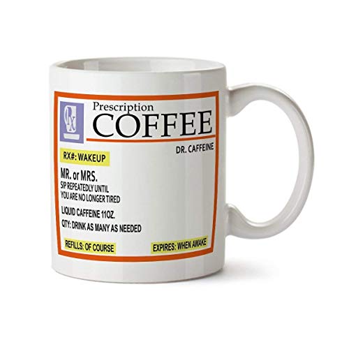 N\A Taza de café con Leche de diseño contemporáneo Divertido con Receta de café, Porcelana, Taza de té, Gran Regalo