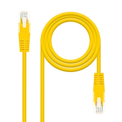NANOCABLE 10.20.0102-Y - Cable de Red Ethernet RJ45 Cat.5e UTP AWG24, Amarillo, latiguillo de 2mts