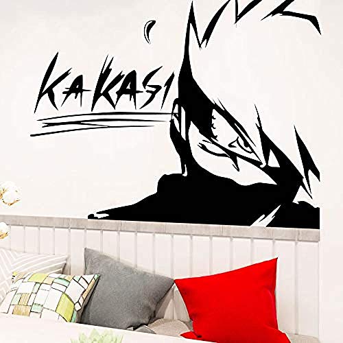 Naruto Kakashi Adhesivos de pared Anime Academy Dormitory Room Bedside Decoration Naruto Sasuke Kakashi Adhesivos de pared 96x72cm