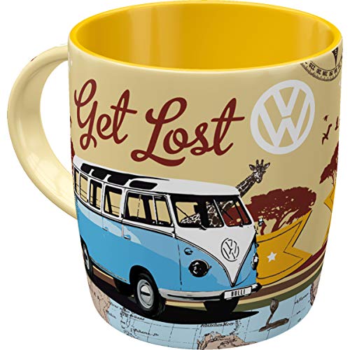 Nostalgic-Art Taza de café Retro Bulli T1 – Let's Get Lost – Idea de Regalo de Furgoneta Volkswagen, Cerámica, Diseño Vintage, 8.5 x 13 x 9 cm