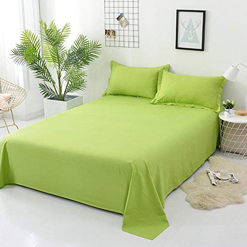 Nuoxuan Sábana Bajera Ajustable Cama,Sábanas de algodón Puro, colchas Protectoras Antideslizantes Individuales y Dobles dormitorios de Apartamentos de Estudiantes Verde 1 Los 200 * 250cm