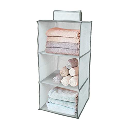 Organizador de Armario de 3 Niveles, Estantería Colgante de Tela, Estantería Colgante para Guardar Ropa y Accesorios, Práctico Armario de Tela Ideal como Organizador de Ropa, Gris (3 Niveles) Organizador de Armario de 3 Niveles, Estantería Colgante de Tela, Estantería Colgante para Guardar Ropa y Accesorios, Práctico Armario de Tela Ideal como Organizador de Ropa, Gris (3 Niveles)