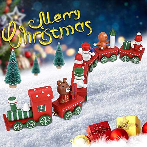 PERFETSELL Tren de Madera Navideño Tren de Navidad de Juguete Trenecito Navidad Tren Adorno Navidad Decoración para Regalo de Niños y Arbol de Navidad (30 de Largo, 4.5 de Alto, 7 mini Tren) PERFETSELL Tren de Madera Navideño Tren de Navidad de Juguete Trenecito Navidad Tren Adorno Navidad Decoración para Regalo de Niños y Arbol de Navidad (30 de Largo, 4.5 de Alto, 7 mini Tren)