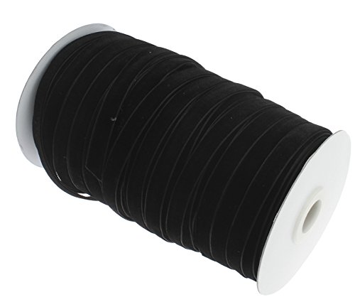 Perlin - Cinta de terciopelo (10 m, 10 mm), color negro