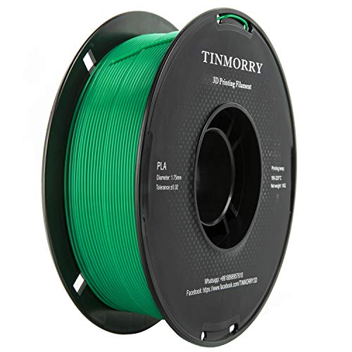 PLA Filamento 1,75 mm, TINMORRY Materiales de Impresión 3D Filamento 1 kg Spool, Verde