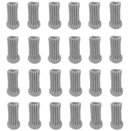 POFET - Juego de 24 calcetines para patas de silla, para muebles y piernas, color gris