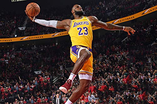 Póster de Lebron James Los Angeles Lakers tamaño 28 x 43 cm (280 mm x 430 mm) acabado esmerilado papel regalo decorativo pared