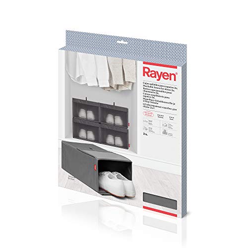 Rayen | Cajas Apilables para Zapatos | Pack de 2 unidades | Cierre con Velcro | Gama Premium | Dimensiones: 23 x 34 x 16 cm