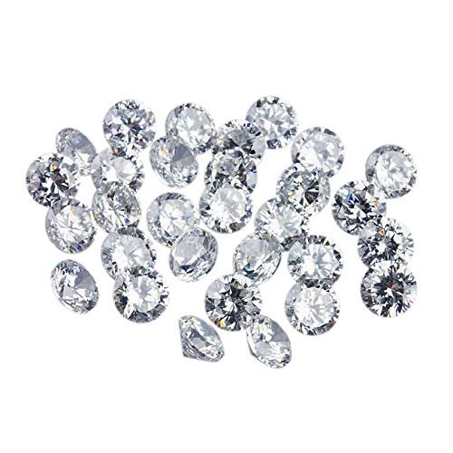 REAL-GEMS Diamantes naturales sueltos de corte redondo de 1,00 quilates, 2,10 – 2,25 mm, cada tamaño, VVVS-VS Diamantes, lote de 25 unidades