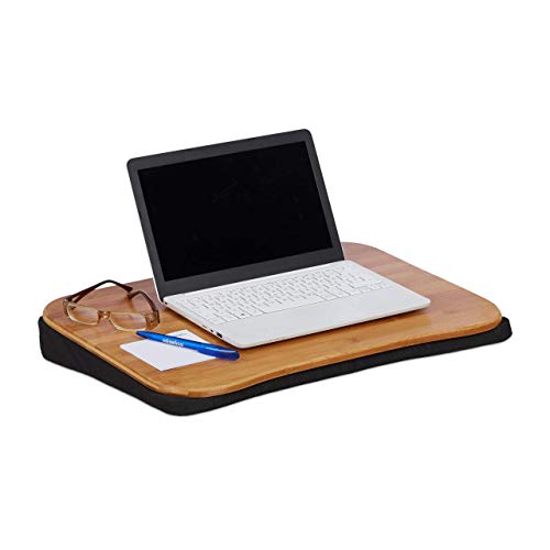 Relaxdays Soporte Portátil, Bandeja Ordenador, Cojín Extraíble, 1 Ud, 51x37 cm (hasta 22 Pulgadas), Bambú-Tela, Marrón Relaxdays Soporte Portátil, Bandeja Ordenador, Cojín Extraíble, 1 Ud, 51x37 cm (hasta 22 Pulgadas), Bambú-Tela, Marrón