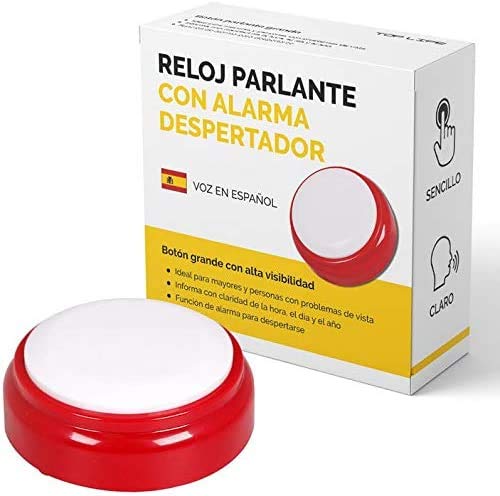 Reloj Parlante con Voz en Español - Para Personas con Discapacidad Visual, Ciegas, de Edad Avanzada, Alzheimer - Ideal como Regalo para Abuelos - Despertador con Alarma Sin Luz Reloj Parlante con Voz en Español - Para Personas con Discapacidad Visual, Ciegas, de Edad Avanzada, Alzheimer - Ideal como Regalo para Abuelos - Despertador con Alarma Sin Luz