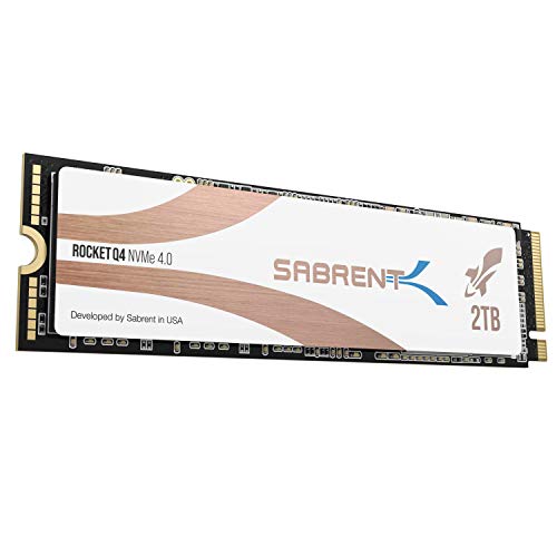 Sabrent 2TB Rocket Q4 NVMe PCIe 4.0 M.2 2280 SSD Interno Unidad de Estado sólido de máximo Rendimiento R/W 4800/3600 MB/s (SB-RKTQ4-2TB)