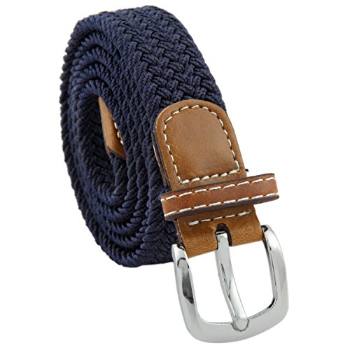 Samtree - Cinturón trenzado para mujer, totalmente ajustable, tejido elástico, 2,54 cm de ancho - - 99 cm Ajuste de la longitud Tamaño de la cintura 26-34"