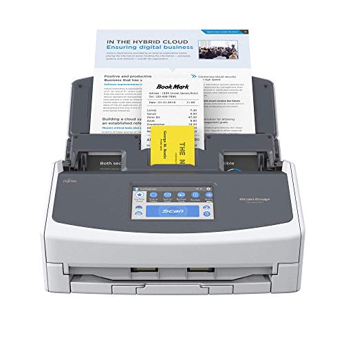 ScanSnap iX1600 Blanca - Escáner de Documentos de Oficina - ADF Scanner, Doble Cara, WiFi, Pantalla táctil ADF, USB 3.2