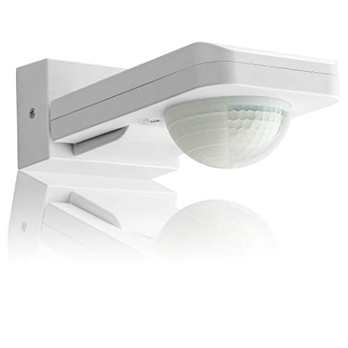 SEBSON Detector de Movimiento Exterior IP65, Montaje Superficie en Pared y Techo, programable, 20m / 360°, LED Adecuado, Sensor de Infrarrojos con 3 Sensores