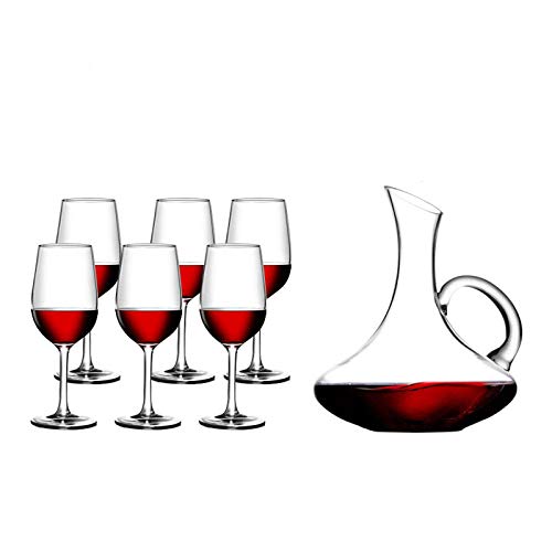 Sencillez con Vino De Vino Rojo Decantador De Vino 1500 Ml con Mango Cristal Vino Carafe Decantador Línea De Plomo Juego De Vinos 21x25cm CHENGYI (Color : C)