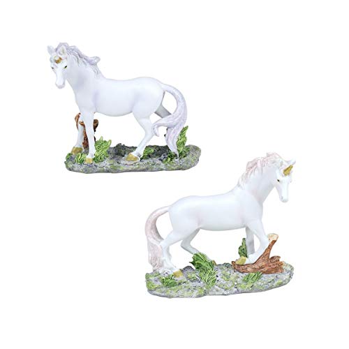 Set de 2 Figuras Decorativas Fantasía de Resina Unicornios. Adornos y Esculturas. Decoración Hogar. Regalos Originales. 12,50 x 4,50 x 11 cm. Set de 2 Figuras Decorativas Fantasía de Resina Unicornios. Adornos y Esculturas. Decoración Hogar. Regalos Originales. 12,50 x 4,50 x 11 cm.