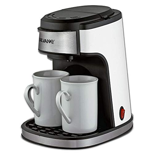 SILVANO Cafetera eléctrica de Goteo. Incluye 2 x Tazas de café de Porcelana. 240ML de Capacidad. Cesta removible para filtros. Potencia de 450W. Filtro Permanente. Interruptor ON/Off con luz piloto. SILVANO Cafetera eléctrica de Goteo. Incluye 2 x Tazas de café de Porcelana. 240ML de Capacidad. Cesta removible para filtros. Potencia de 450W. Filtro Permanente. Interruptor ON/Off con luz piloto.