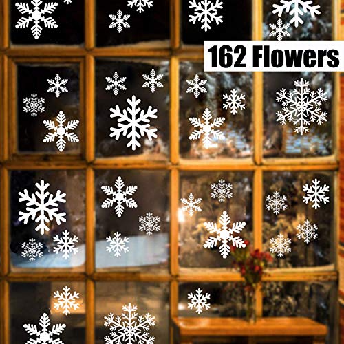 Sinwind 162 pegatinas navidad para ventanas, decoracion de navidad pegatinas ventana navidad adornos de navidad para escaparates de la Ventana Extraíble PVC Pegatinas Electrostáticas