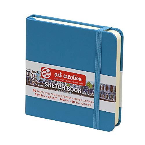 Sketchbook Royal Talens Art Creation - Cuaderno de bocetos (tapa dura, 80 hojas, 140 g/m², 12 x 12 cm), color azul