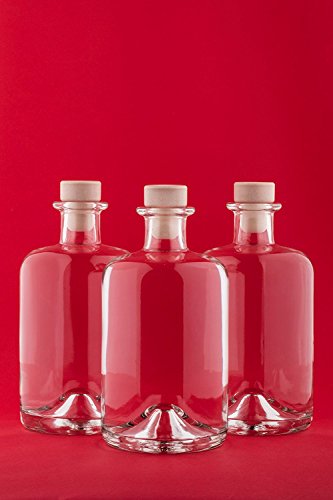 slkfactory Botellas vacías de Farmacia de 500 ml Botella de Vino Botella de Licor Botella de Aceite Botella de vinagre de Cristal 0,5 litros l Nr 1 (4 Unidades)