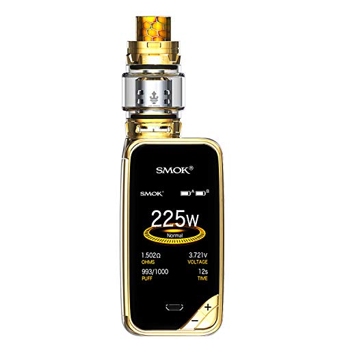 SMOK X PRIV Kit 225W TFV12 Prince 8mL Tank E Cigarette Starter Kit -sin nicotina - sin aceite (Prism Gold)