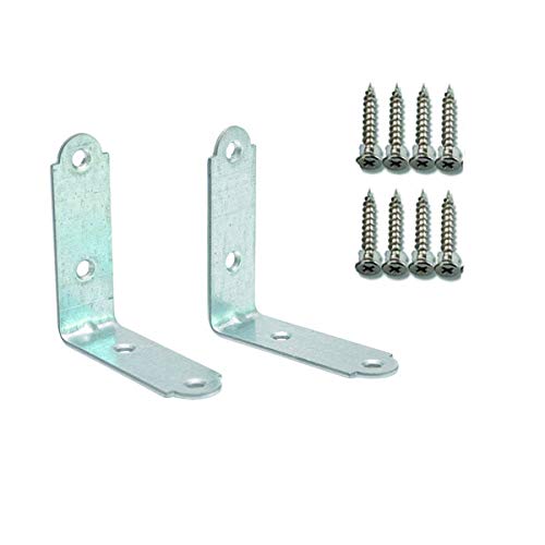 Soportes de ángulo recto, placas de reparación resistentes de 90 grados, placas de acero galvanizado con 4 agujeros, soportes de placa para madera, plástico y metal, 2 unidades