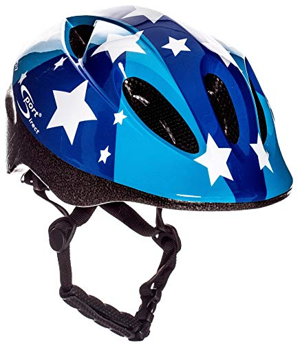 Sport Direct - Casco para niño (Talla 48-52 cm), diseño de Estrellas, Color Azul