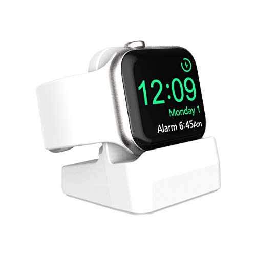 SPORTLINK Soporte Apple Watch, Stand per Apple Watch Series 6 / SE/Series 5 / Series 4 / Series 3 / Series 2 / Series 1 / 44mm, 42mm, 40mm, 38mm - Compatible con el Modo Nightstand (Blanco)