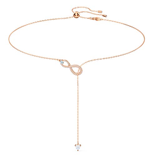 Swarovski Collar en Y Infinity, Blanco, Baño en Oro Rosa Swarovski Collar en Y Infinity, Blanco, Baño en Oro Rosa