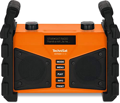TechniSat DIGITRADIO 230 OD - Radio Dab+ (Dab+, Dab, FM, USB, AUX in, Bluetooth, batería Potente, Memoria Favorita, 2 Altavoces estéreo de 6 W), Color Naranja