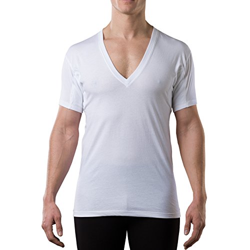Thompson tee - Camiseta Interior antisudor con Refuerzo Antimicrobiano en Las Axilas - Corte Regular - Cuello Redondo - Blanco - XXX-Large