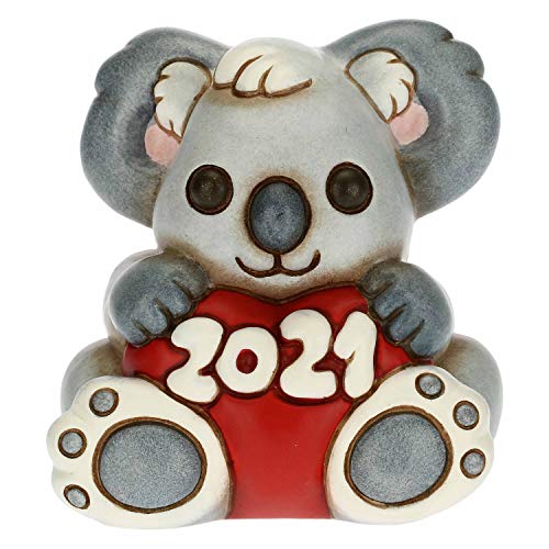 Thun – Figura decorativa Koala Año Nuevo Buen 2021 – Accesorios para la casa para coleccionar – Formato pequeño – Cerámica – 6 x 5,4 x 7 h cm