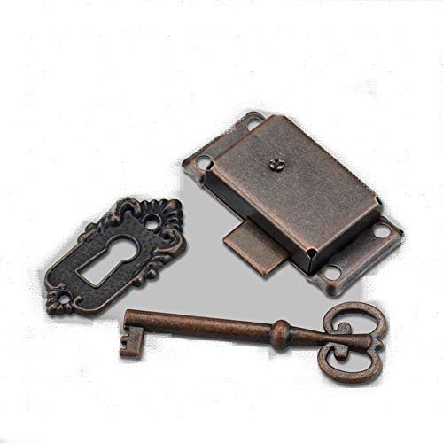 tooloflife - Cerradura para puerta de armario antiguo, estilo retro, con llave, 2 tipos