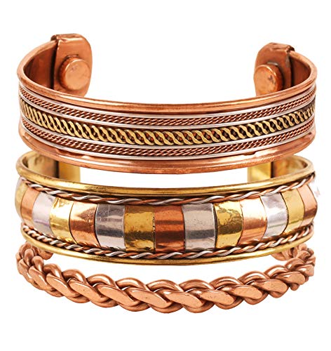 Touchstone India tibetana Espiritual Buda Pulsera Tres Metal Cobre latón Paz curación Chakra Yoga meditación Mantra joyería para Mujer Conjunto de 3 Cobre 2 Touchstone India tibetana Espiritual Buda Pulsera Tres Metal Cobre latón Paz curación Chakra Yoga meditación Mantra joyería para Mujer Conjunto de 3 Cobre 2