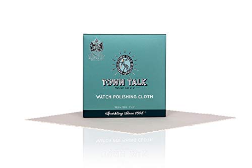 Town Talk Paño de limpieza para reloj – 18 cm x 18 cm, diseño de paquete nuevo