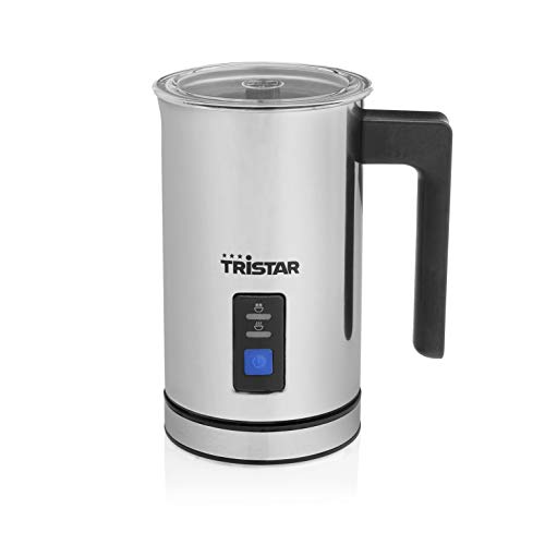 Tristar MK-2276 Espumador y Calentador de Leche, Capacidad de 240 ml, Base 360º C, 500 W, Acero Inoxidable