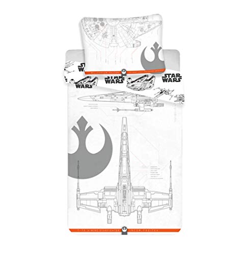 Unbekannt Star Wars - Juego de cama reversible (140 x 200 cm, funda de almohada de 70 x 90 cm, 100% algodón), color gris Unbekannt Star Wars - Juego de cama reversible (140 x 200 cm, funda de almohada de 70 x 90 cm, 100% algodón), color gris