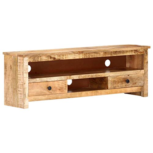 UnfadeMemory Mueble para TV de Salón,Armario de TV,Soporte para TV,Estilo Vintage,Madera Maciza de Mango Rugosa,120x30x40cm UnfadeMemory Mueble para TV de Salón,Armario de TV,Soporte para TV,Estilo Vintage,Madera Maciza de Mango Rugosa,120x30x40cm