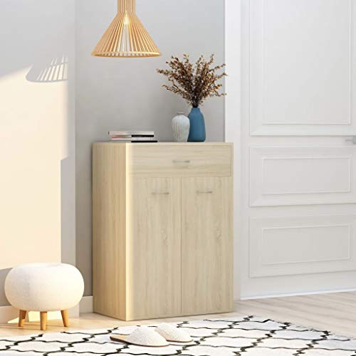 UnfadeMemory Mueble Zapatero Recibidor,Estantería Zapatero,Mueble Recibidor,con Cajón y 4 Estantes Interiores,Madera Aglomerada 60x35x84cm (Roble Sonoma) UnfadeMemory Mueble Zapatero Recibidor,Estantería Zapatero,Mueble Recibidor,con Cajón y 4 Estantes Interiores,Madera Aglomerada 60x35x84cm (Roble Sonoma)