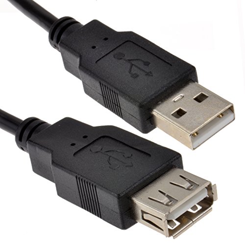USB 2,0 24AWG Alto Velocidad Extensión Cable A Clavija a Enchufe Negro 1,5 m [1.5 Metros/1,5m]