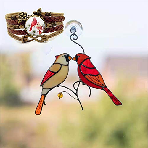 UYTTlhk Aves cardinales, diseño Creativo del árbol Cardenal del árbol de Navidad del pájaro Cardenal, con la Pulsera del pájaro Cardenal, se USA para conmemorar a los Seres Queridos (Color : 3)
