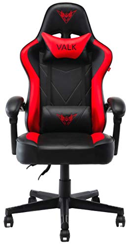 VALK Eyra - Silla Gaming, Silla Gamer Ancha, Reclinable 135º, Acolchado Alta Densidad, Reposabrazos Fijos, Silla Escritorio Silla Oficina (Roja)